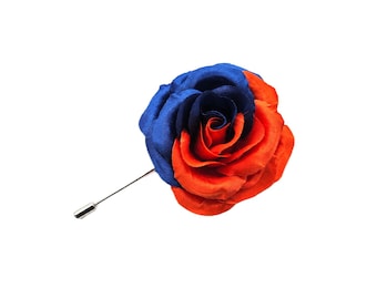 M&S Schmalberg 2" New York Knicks Inspired Orange and Blue Lapel Pin Boutonniere