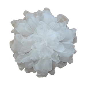 M&S Schmalberg 4.5&quot; Off White Flower Gardenia Flower Silk Millinery Fabric Flower Brooch Pin