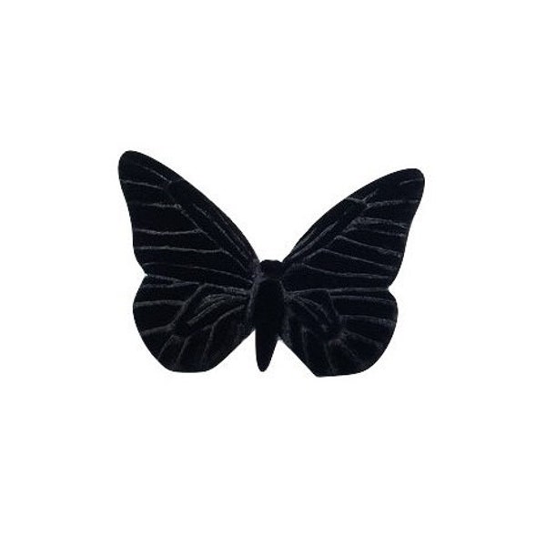 M&S Schmalberg Millinery Velvet Butterflies - Approx 3.5" - Black Velvet Made in USA