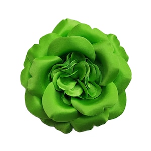 M&S Schmalberg 3.5&quot; Green Blooming Rose Flower Millinery Fabric Flowers Fashion Accessory Brooch Pin