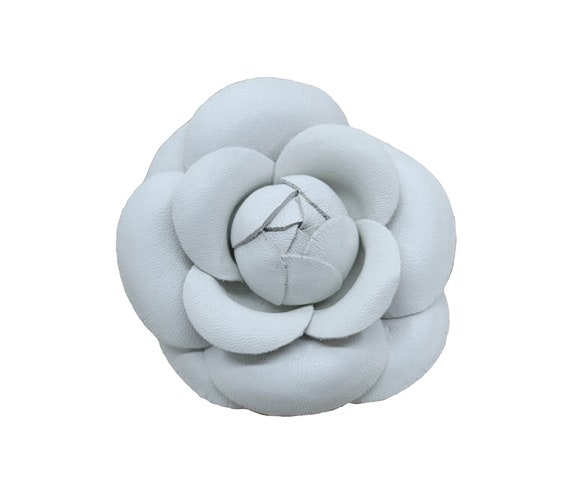 Ivory Leather Camellia 3/ 8 Cm Flower Pin Floral -  in 2023