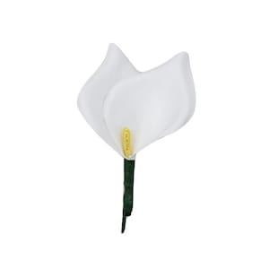 M&S Schmalberg Broche blanche Lys calla Broche fleur en tissu blanc Fabriqué aux Etats-Unis