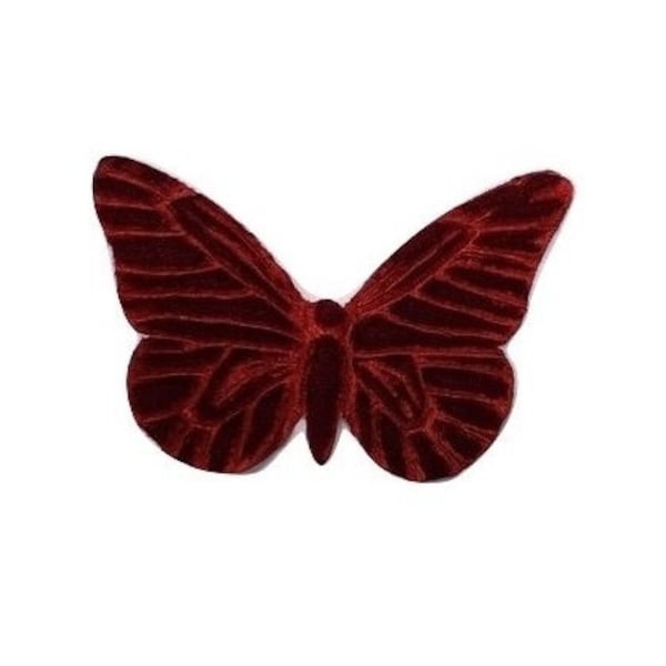 M&S Schmalberg Millinery Velvet Butterflies - Approx 3.5" - Red Velvet Made in USA