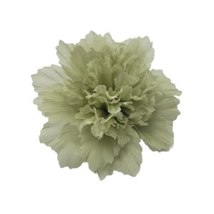 M&S Schmalberg 5&quot; Sage Green Silk Carnation Millinery Fabric Flower Brooch Pin