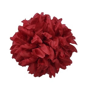 M & S Schmalberg 6 &quot;Seide Rubinrot Große Chrysantheme Große übergroße Blumenbrosche Pin - Made in den USA