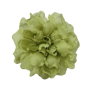 M&S Schmalberg 6&quot; Large Sage Green Gardenia Flower Silk Millinery Fabric Flower Brooch Pin