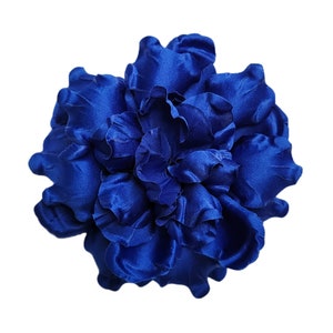 M&S Schmalberg 4.5" Royal Blue Gardenia Flower Millinery Fabric Flowers Brooch Pin
