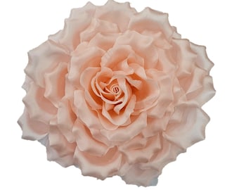 M&S Schmalberg 10" Blush Pink Rose Large Silk  Roses Flower Brooch Pin - Made in USA