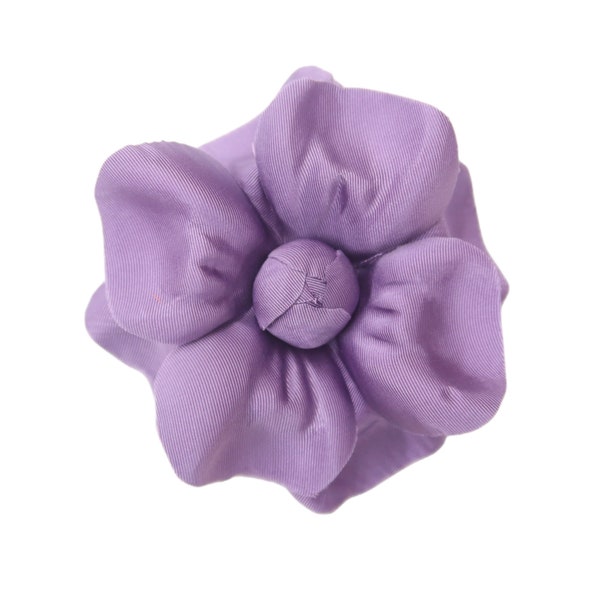 M&S Schmalberg 4.5" Modern Camellia Couture Purple Lavender Silk Flower Brooch Pin