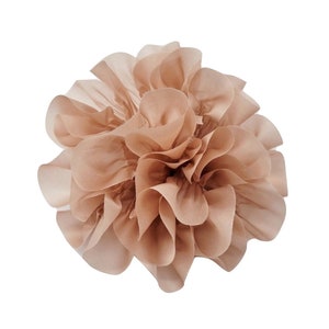 M&S Schmalberg 7&quot; Hand Embossed Blush Silk Satin Faced Organza Millinery Fabric Flower Brooch Pin
