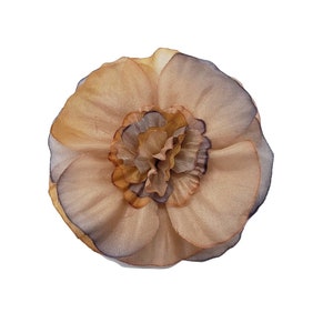 M&S Schmalberg 3.5&quot; Multi Color Hand-Dyed Silk Blossom Millinery Fabric Flower Brooch Pin