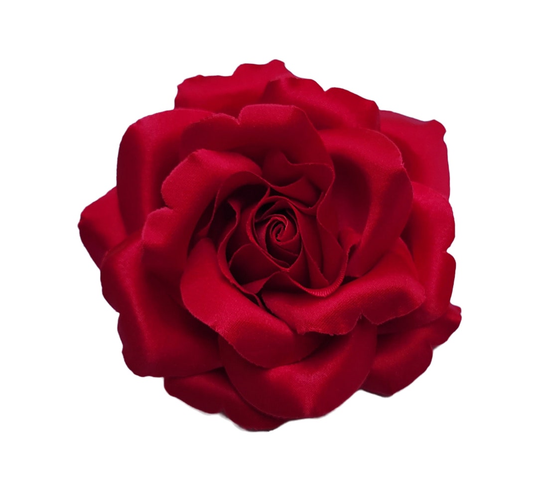 M&S Schmalberg 3.5 Red Satin Rose Flower Brooch Pin Made in USA - Etsy