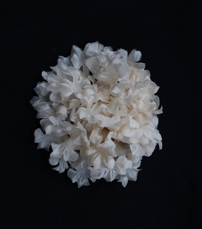 M/&S Schmalberg 5 Blush Silk Satin Faced Organza Hydrangea Wedding Flower Hair-Clip Bridal Flower Made in USA