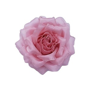 M&S Schmalberg 3.5&quot; Pink Silk Rose Flower Brooch Pin - Made in USA