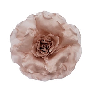 M&S Schmalberg 8&quot; Silk Blush Rose grote oversized bloemenbrochespeld - Made in USA