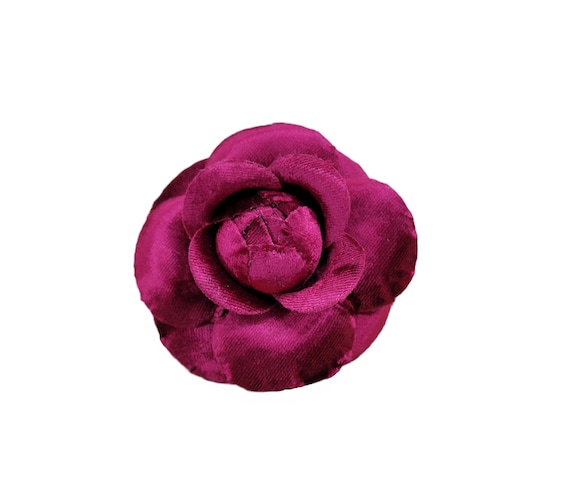 chanel black flower pin