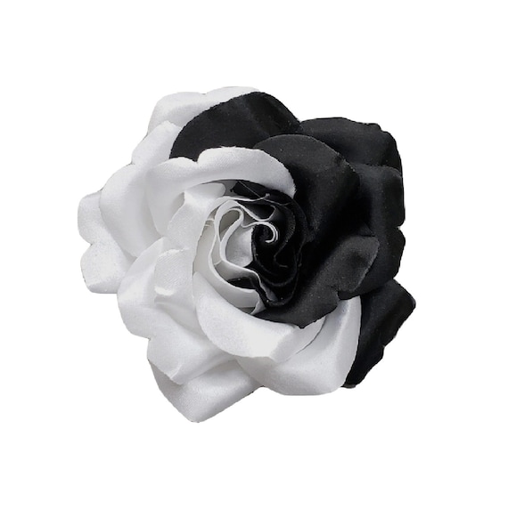 SATIN ROSE BROOCH BLACK SATIN ROSE BROOCH BLACK