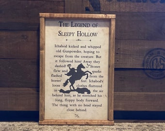 Halloween Sign "The Legend of Sleepy Hollow Book Art" by October Road Designs