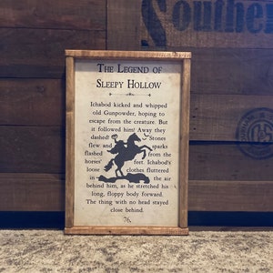 Halloween Sign &quot;The Legend of Sleepy Hollow Book Art&quot; by October Road Designs