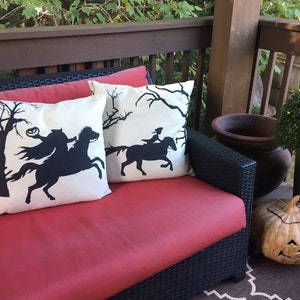 Halloween Pillow Case "Headless Horseman & Ichabod Crane (Two Pillow Set)" by October Road Designs