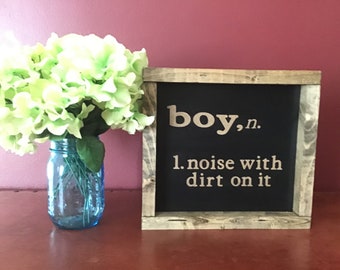 Boy Definition Wood Sign