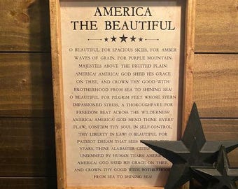 America the Beautiful Book art Sign by October Road Designs