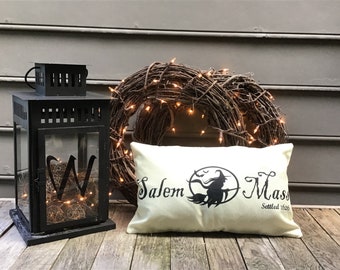 Halloween Pillow Case "Salem Mass." by October Road Designs