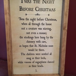 Christmas Sign &quot;Twas the night before Christmas&quot; by October Road Designs
