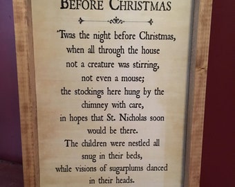 Christmas Sign "Twas the night before Christmas" by October Road Designs