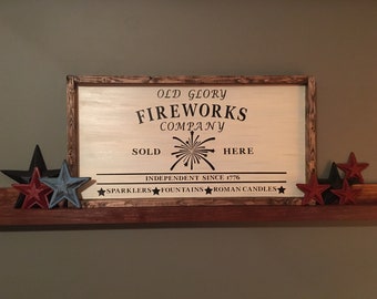 Fireworks Sign "Old Glory Fireworks Company" by October Road Designs