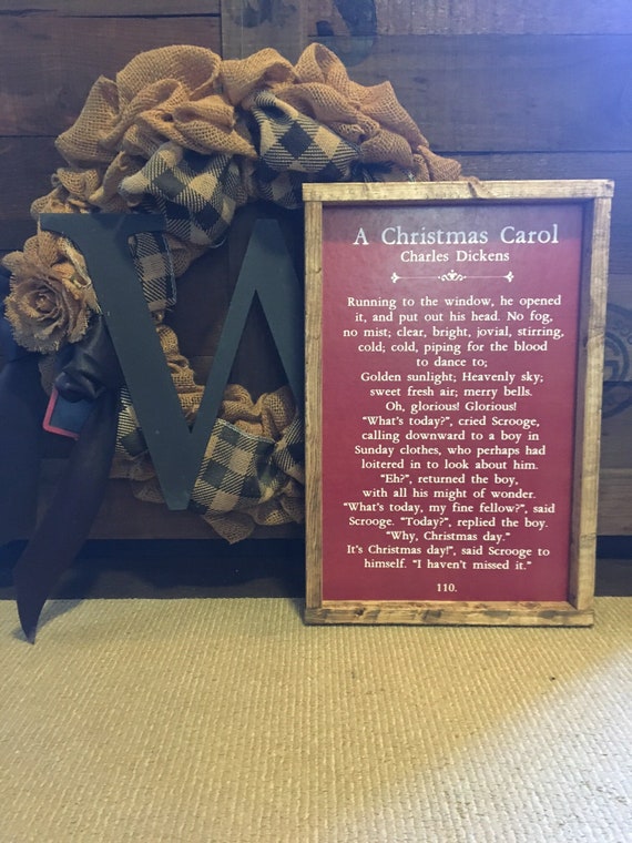 Christmas Sign "A Christmas Carol"(Red) by October Road Designs