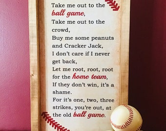 Baseball Sign "Buy me some Peanuts and Cracker Jack” by October Road Designs