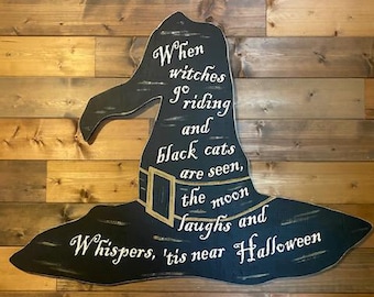 Retro Witch's Hat Halloween Sign