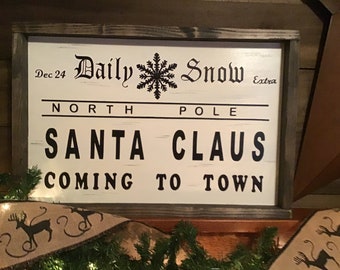 Christmas Sign "Daily Snow" by October Road Designs