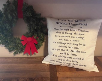 Christmas Pillow Case &quot;Twas the night before Christmas&quot; by October Road Designs