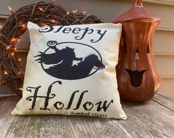 Halloween Square Pillow Case "Sleepy Hollow" by October Road Designs