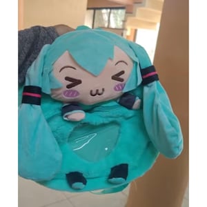 Hatsune Miku Backpack Bag, Cute Anime Plush Backpack, Gift for Her
