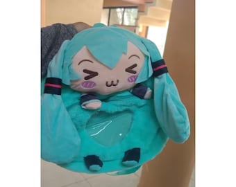 Hatsune Miku Backpack Bag, Cute Anime Plush Backpack, Gift for Her
