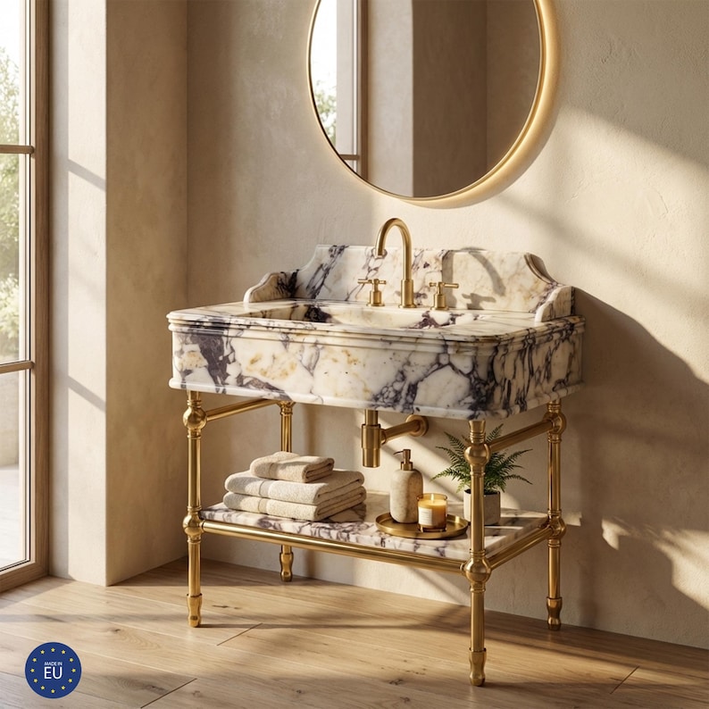 calacatta monet sink, natural marble sink, calacatta sink, rustic vessel sink