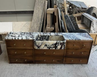 Calacatta Viola Sink | Marble Vessel Sink | Bathroom Vessel Sink | Stone Bathroom Sink