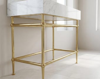 Custom Metal Stand for Marble Sink | Stainless Steel Vanity Legs with PVD Finish