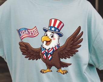 USA 250 Eagle T-Shirt for Toddlers, Patriotic 1776-2026 Semiquincentennial Kids Tee