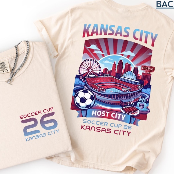 T-shirt de la ville hôte de la Kansas City Soccer Cup 2026, t-shirt rétro pour les fans du match KC et cadeau de sport