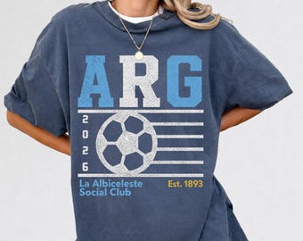 Camiseta retro del Club Social de la Albiceleste, camiseta de la Copa Argentina de Fútbol 2026, camiseta familiar vintage a juego para fútbol