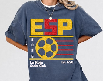 Camiseta retro del Club Social La Roja, camiseta a juego para la familia de la selección española de fútbol de los 90 (2026)