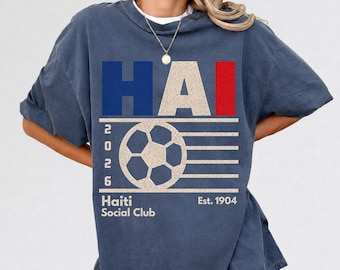 Camiseta retro del Haiti Social Club, estilo años 90, camiseta a juego para la familia de la Copa de Fútbol de Haití