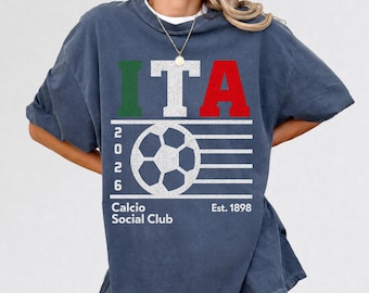 Camiseta retro del Calcio Social Club, camiseta estilo años 90 de la Copa de Italia, camiseta vintage italiana a juego para toda la familia.