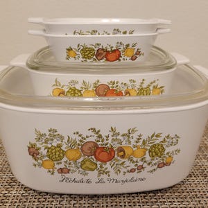 Vintage CorningWare SPICE of LIFE Pattern Casserole Dish Set