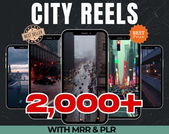 City Reels Bundle: 2,000+ for Travel Creators Urban Aesthetic Reels Digital Download Video Content for Social Media Reels, Stories & MRR.