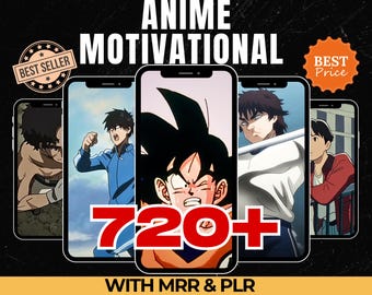 Anime Motivation Reels: 720+ Bundle Digital Download MRR PLR Faceless Video Pack for Reels Shorts TikTok and Social Media Creators.